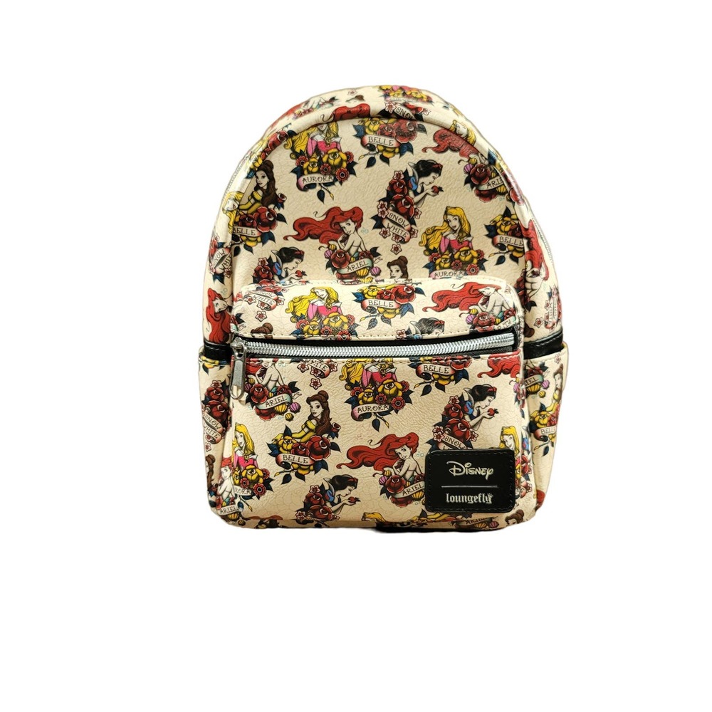 Loungefly Disney Princess Ariel Snow White Aurora Belle Tattoo Mini Backpack